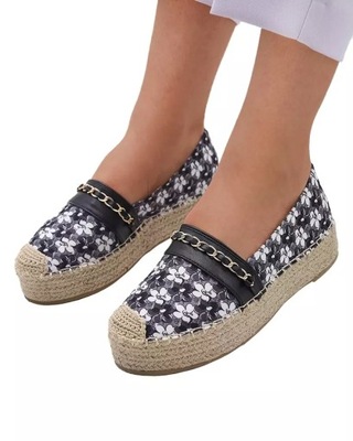 CZARNE ESPADRYLE DAMSKIE AZZAXI 38