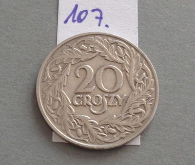 20 groszy z 1923 roku , II RP , BARDZO ŁADNE