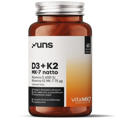 Uns D3+K2 Mk-7 Natto 60vcaps WITAMINA D3 I K2