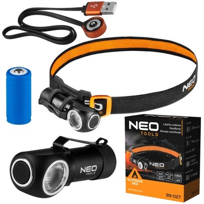 NEO 99-027 ФОНАРИК ЛОБОВОЕ 600LM USB MAGNET CREE