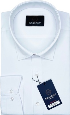 Elegantná vizitka klasická hladká biela pánska košeľa PREMIUM Regular-fit