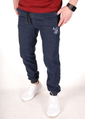 GRUBE LOLO Spodnie Joggery Niebieski Jeans / M