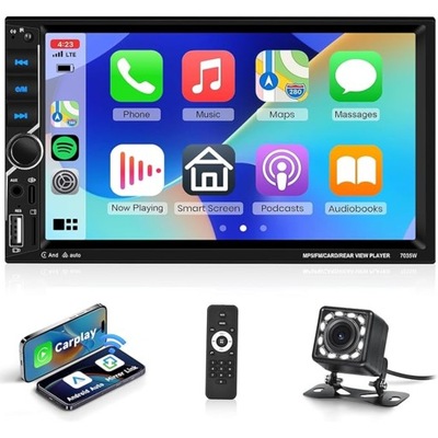 Radio Samochodowe 2DIN 7” CarPlay Android Auto BT Kamera FM