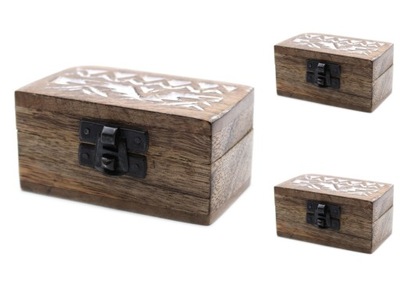 3 Drewniane Pudełka - Słowiański Wzór RĘKODZIEŁO