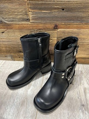 BY O LA LA...! BUTY BOTKI KLAMRY CZARNE 37