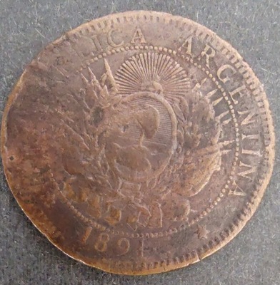 0318 - Argentyna 2 centavo, 1891