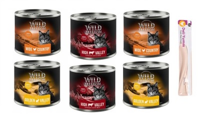 Wild Freedom Adult Mix smaków 6x200g + gratis dla kotka