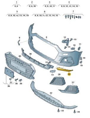 Передній спойлер нижній бампера заглушка права audi a1 aso оригінал фото №1