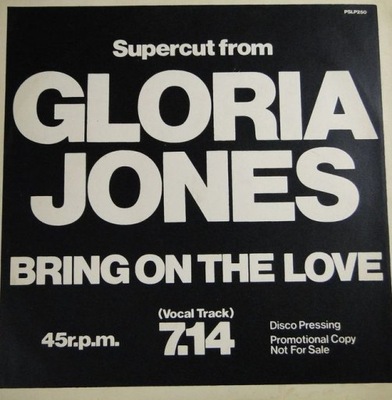 Gloria Jones / Gonzalez - Bring On The Love 12''