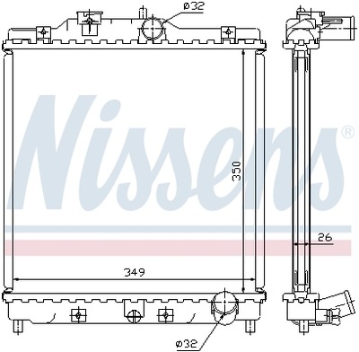 RADIATOR SYSTEM COOLING ENGINE ** FIRST NISSENS 63312  