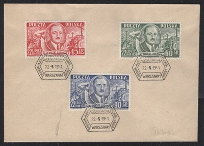 MANIFEST LIPCOWY , 1951 ROK, Fi. 563 - 565 FDC