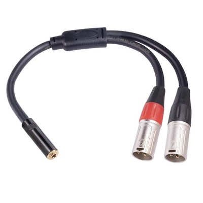 3,5 mm żeński adapter kabla audio Y Splitter, złoty