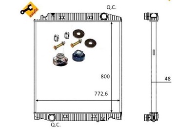 C3FF26 NRF РАДІАТОР ДВИГУНА (БЕЗ РАМИ) ПІДХОДИТЬ DO: IVECO EUROTRAKKER, STRAL