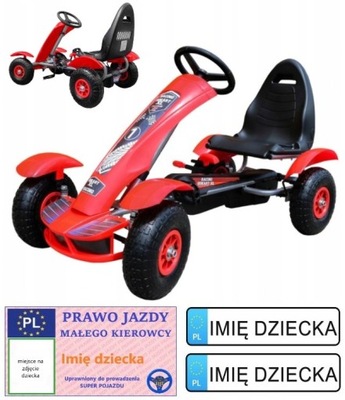 Gokart F618 NA PEDAŁY pompowane koła HAMULEC