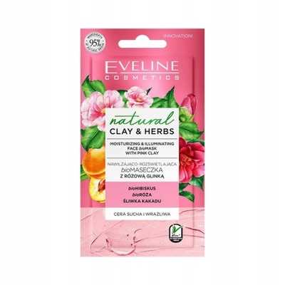 Eveline Natural Clay&Herbs maseczka róż glinka