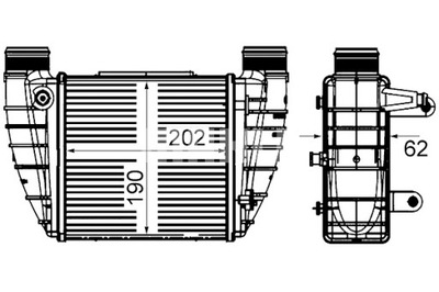MAHLE INTERCOOLER AUŠINTUVAS ORO ĮSIURBIMO AUDI A4 B7 2.0 