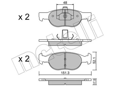 METELLI 22-0079-2 ZAPATAS DE FRENADO FIAT PUNTO 1,2 16V 99-  