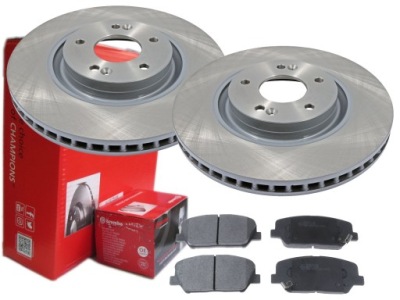 Тормозные диски тормозные колодки brembo перед kia optima iii 320mm фото №1