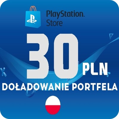 PLAYSTATION STORE 30 PLN ZŁ PSN KOD KLUCZ SONY NETWORK DOŁADOWANIE PS4 PS5