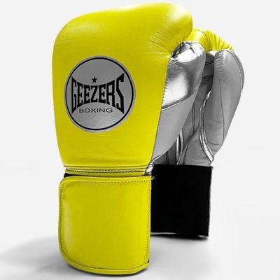 Rękawice bokserskie GEEZERS Halo (yellow/grey/silver) [Waga: 16 oz]