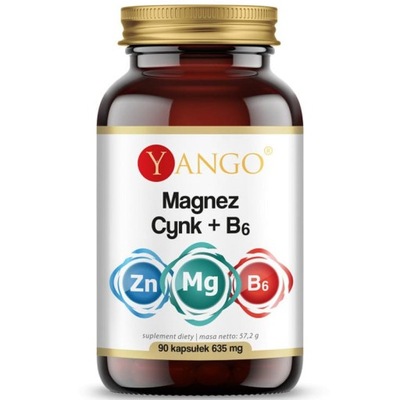 YANGO Magnez Cynk+B6 90vegcaps UKŁAD NERWOWY METABOLIZM ENERGETYCZNY