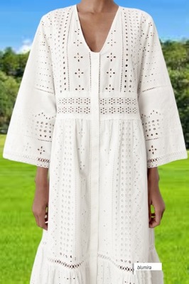 sukienka z ażurowym haftem Zara XS