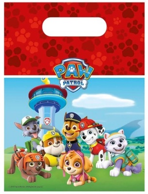 Torebki Prezentowe Foliowe Paw Psi Patrol 6 sztuk