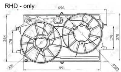 Вентилятор радіатора з рама 47033 nrf ford фото №1