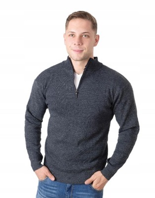 Sweter Męski Rozsuwany Stójka Półgolf 2401 -02 XXL