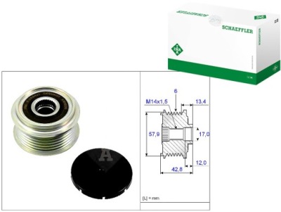 Шків генератора toyota auris, corolla 1.4d фото №1
