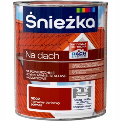 Śnieżka farba na dach Czerwony Tlenkowy ND02 0,75l