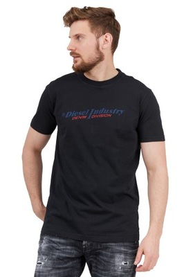 DIESEL Czarny t-shirt męski z granatowym logo r M