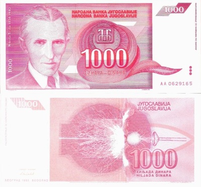 Jugosławia 1992 - 1000 Dinara - Pick 114 UNC