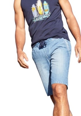 Spodenki męskie jeansowe szorty na gumce JOHN BANER SG30 r. 36 XL