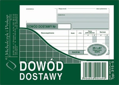 DRUK DOWÓD DOSTAWY 315-5 A6