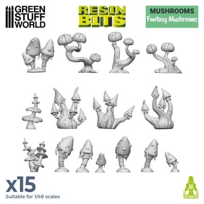 3D printed set - Fantasy Mushrooms NEW