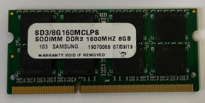 PAMIEC RAM Samsung 8GB DDR3 PC3L 1600 SODIMM