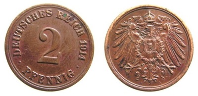 B427. NIEMCY, 2 PFENNIG, 1914 A