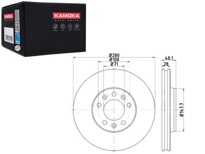 DISCOS DE FRENADO 2 PIEZAS PARTE DELANTERA CITROEN JUMPY 07- KAMOKA  