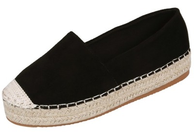 Czarne damskie espadryle na platformie VICES 37 EU