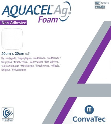 ConvaTec AQUACEL Ag FOAM 20x20cm 5szt nieprzylepny