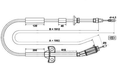 ATE CABLE BRAKES MANUAL VOLVO S80 I 2.0-3.0 05.  