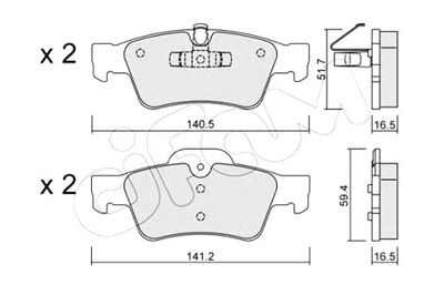 ZAPATAS DE FRENADO MERCEDES W164 ML-KLASA 05- PARTE TRASERA CI  