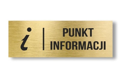 Tabliczka punkt informacji Aluminium Złota 20x7cm