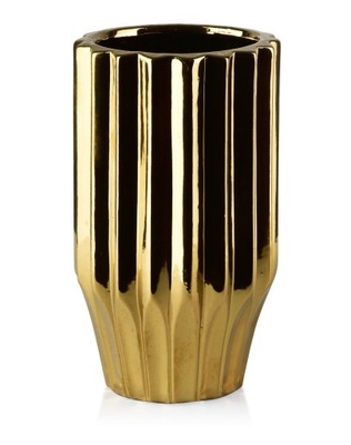 Złoty wazon ryflowany, ponadczasowy, piękny. Polska firma, najwyższa jakość