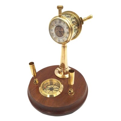 Dekoracyjny zestaw na biurko Telegraf maszynowy Kompas Stojak na długopis