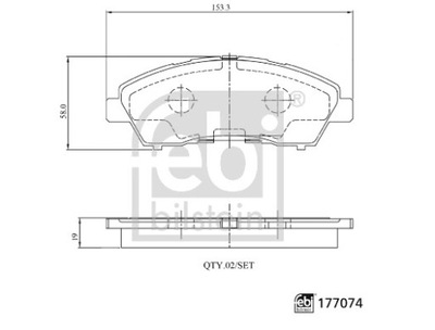 FEBI BILSTEIN 177074 JUEGO ZAPATAS HAMULCOWYCH, H  