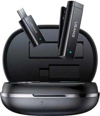 MIKROFON BEZPRZEWODOWY USAMS ENC 2.4G USB-C KRAWATOWY Z ADAPTERAMI