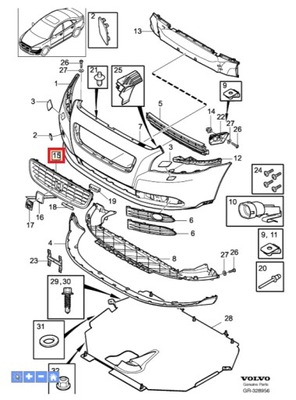 Решётка радиатора volvo s60 ii 2011-2013r v60 i 2011-2013r фото №1