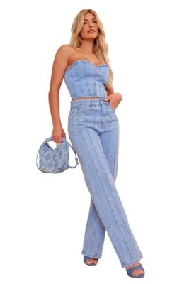 PRETTYLITTLETHING SPODNIE JEANSOWE PROSTE 38 EKC